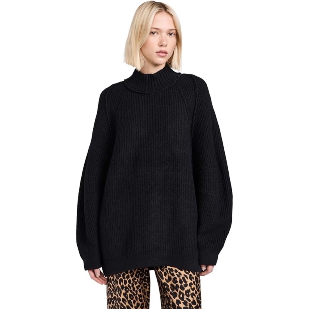 Free People Sunbeam Black Sweater L